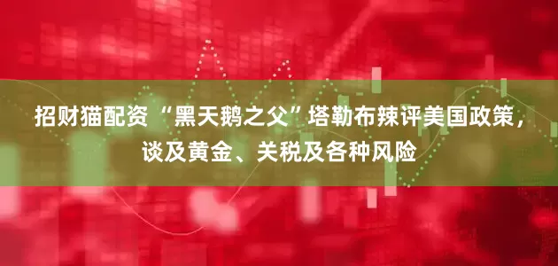 招财猫配资 “黑天鹅之父”塔勒布辣评美国政策，谈及黄金、关税及各种风险